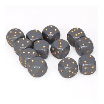 Chessex Opaque Dark Grey with Copper 16mm D6 (12 Dice) - slika proizvoda pod brojem: 1