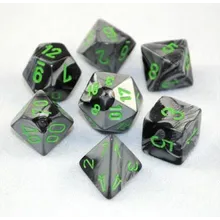 Preporučeni proizvod:  Chessex Gemini Black Grey with Green 7-Dice Set