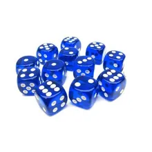 Preporučeni proizvod:  Chessex Translucent Blue with White 16mm D6 (12 Dice)
