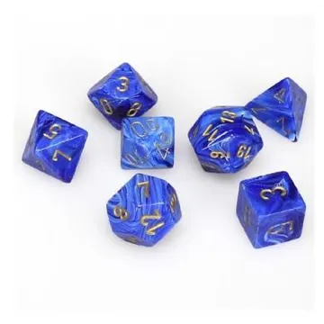 Chessex Vortex Blue with Gold 7- Dice Set - slika proizvoda pod brojem: 1