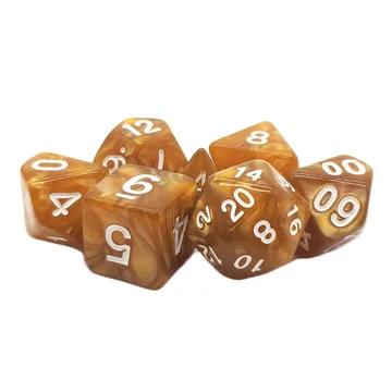 Kaissa Marble Yellow with White 7-Dice Set - slika proizvoda pod brojem: 1