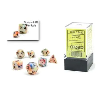 Chessex Mini Festive Circus with Black 7-Dice Set - slika proizvoda pod brojem: 1