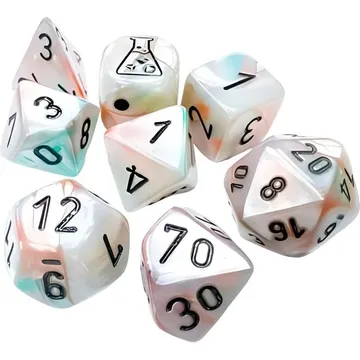 Chessex Lustrous Sea Shell/Black Polyhedral 7-Die Set - slika proizvoda pod brojem: 1