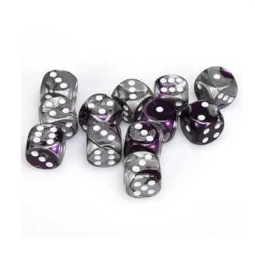 Chessex Gemini Purple Steel with White 16mm D6 (12 Dice) - slika proizvoda pod brojem: 1