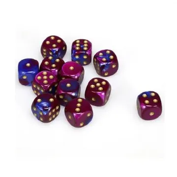 Chessex Gemini Blue Purple with Gold 16mm D6 (12 Dice) - slika proizvoda pod brojem: 1
