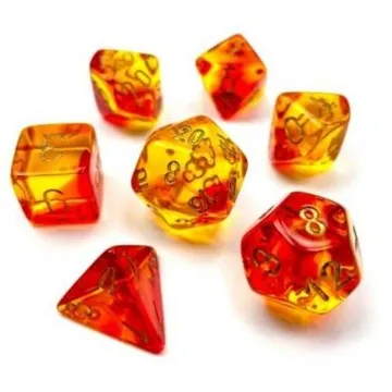 Chessex Gemini Translucent Red-Yellow with Gold 7-Dice Set - slika proizvoda pod brojem: 1