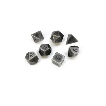 Chessex Solid Dark Metal Polyhedral 7-Die Set - slika proizvoda pod brojem: 1