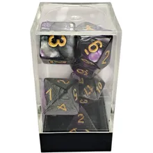 Recommended product: Kaissa Dual Purple Black with Gold 7-Dice Set