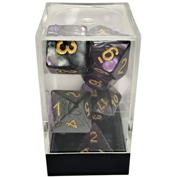 Kaissa Dual Purple Black with Gold 7-Dice Set - image of product number: 1