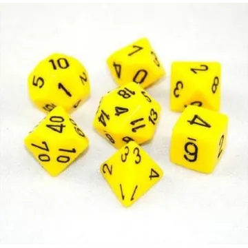Chessex Opaque Yellow with Black 7-Dice Set - image of product number: 1