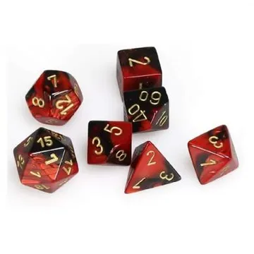 Chessex Gemini Black Red with Gold 7-Dice Set - slika proizvoda pod brojem: 1