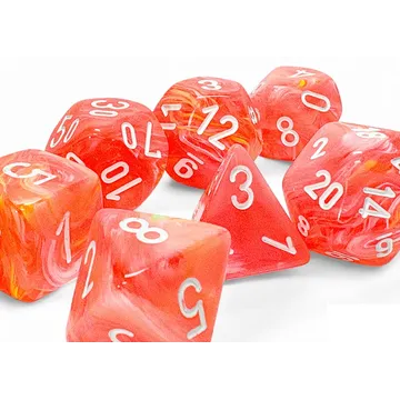 Chessex Festive Mega-Hedral Dahlia White Luminary 7-Die Set - slika proizvoda pod brojem: 1