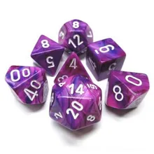 Recommended product: Chessex Festive Violet with White
