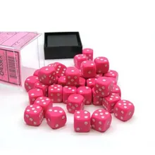 Preporučeni proizvod:  Chessex Opaque Pink with White 12mm D6 (36 Dice)