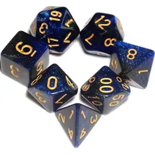 Recommended product: Kaissa Starry Blue Black with Gold 7-Dice Set