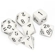 Preporučeni proizvod:  Chessex Opaque White with Black 7-Dice Set