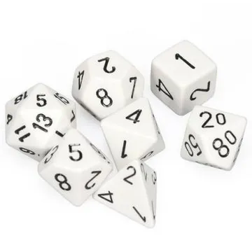 Chessex Opaque White with Black 7-Dice Set - image of product number: 1