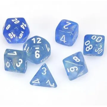 Chessex Borealis Sky Blue with White 7-Dice Set Luminary - slika proizvoda pod brojem: 1