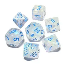 Recommended product: Chessex Borealis Icicle with Light Blue 7- Dice Set