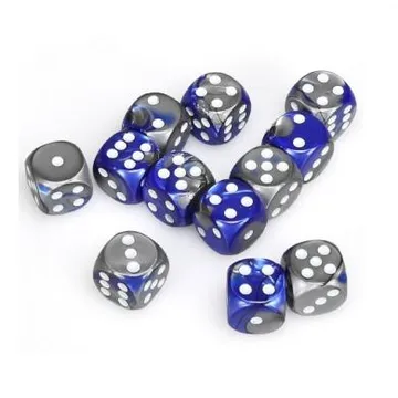 Chessex Gemini Blue Steel with White 16mm D6 (12 Dice) - slika proizvoda pod brojem: 1
