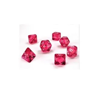 Chessex Mini Translucent Pink with White 7-Dice Set - slika proizvoda pod brojem: 1