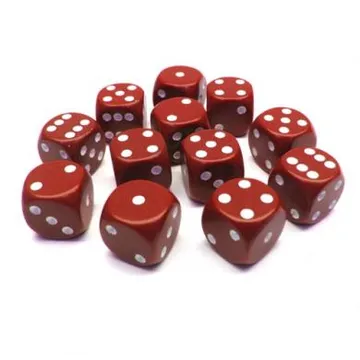 Chessex Opaque Red with White 16mm D6 Dice Block (12 Dice) - slika proizvoda pod brojem: 1