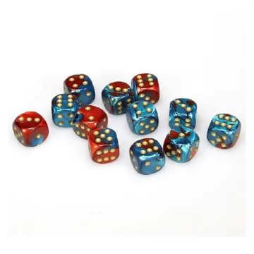 Chessex Gemini Red Teal with Gold 16mm D6 (12 Dice) - slika proizvoda pod brojem: 1