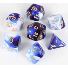 Preporučeni proizvod: Kaissa Dual Blue White with Gold 7-Dice Set