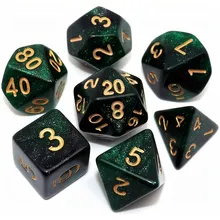 Preporučeni proizvod: Kaissa Starry Green Black with Gold 7-Dice Set