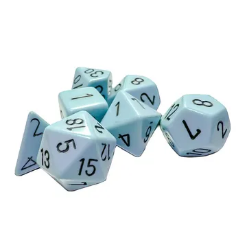 Chessex Opaque Pastel Blue/Black Polyhedral 7-Die Set - slika proizvoda pod brojem: 1