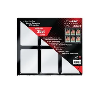 35PT 6-Card Black Border UV One-Touch Magnetic Holder - image of product number: 1